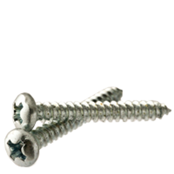 #12-11 x 1 1/2" Slotted Flat Head Tapping Screws, Type A, Zinc Cr+3, Qty 100