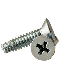 #8-32 x 1/2" Indent HWH Slotted Thread Cutting Screws, Type F, Zinc Cr+3, Fully Threaded, Qty 100