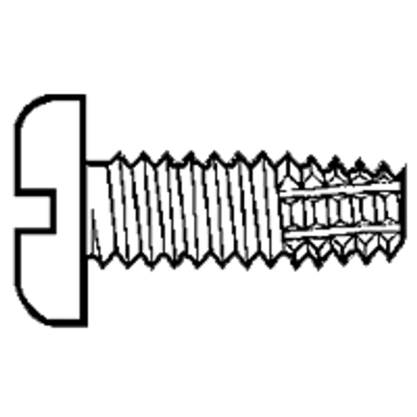 #10-24 x 1/2" Slotted Pan Head Thread Cutting Screws, Type F, Zinc Cr+3, Qty 100