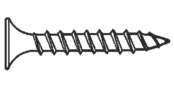 #6 x 1" Drywall Screws, Phillips Bugle, Zinc-Yellow, Coarse, Qty 500