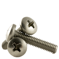 M3.5-0.60 x 20 mm Metric Machine Screws, Phillips Pan Head, 304 Stainless Steel, Fully Threaded, Qty 1000
