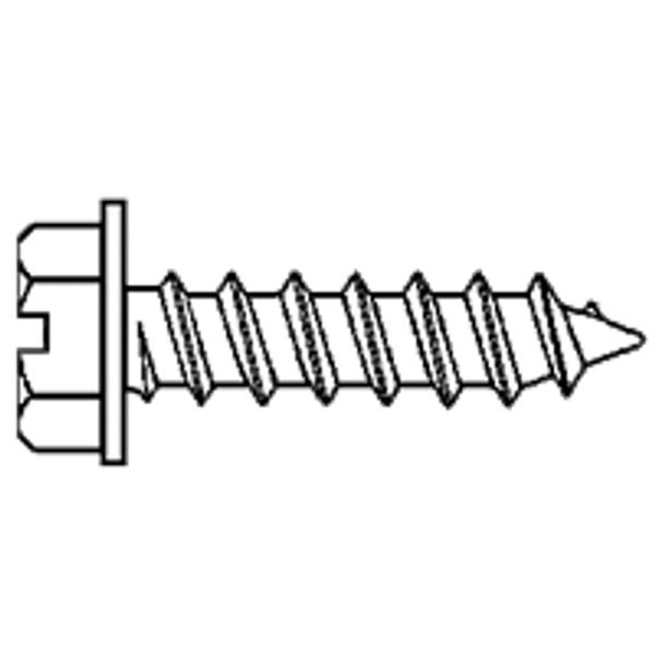 #6-18 x 1" Self-Tapping Screws, Slotted Indent Hex Washer Head, 304 Stainless Steel, Type A, Fully Threaded, Qty 1000