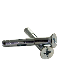 3/8" x 4" Sleeve Anchor, Flat Head Phillips/Slotted Combo, Zinc Cr+3, Qty 50