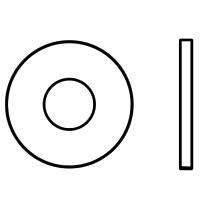 #4 Small Narrow Solid Flat Washers, Brass, Qty 100