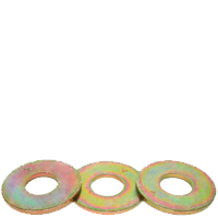 1/2" USS Flat Washers, Zinc-Yellow, Medium Carbon, Thru-Hardened, Qty 50