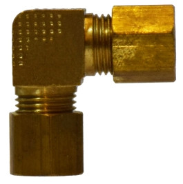 Midland Metal 18124B 90 deg Barstock Union Elbow, 1/4 in Compression x 1/4 in Compression, Brass