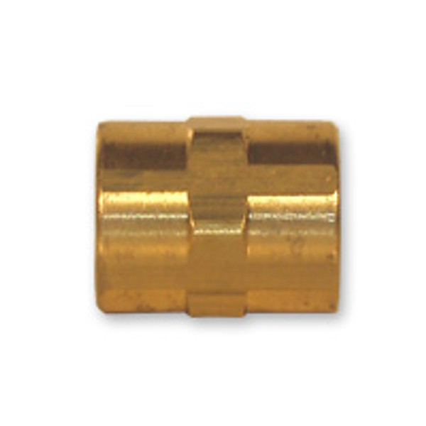 Mid-America Fittings 23300X8 SAE Pattern Coupling, 1/2 in FPT x 1/2 in FPT, 1-1/2 in, Brass