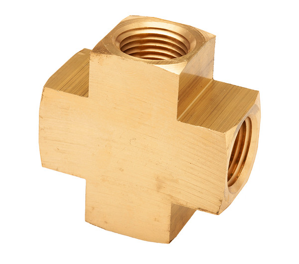 Midland Metal 23950X4 MAF/USA Cross, MAF/USA PIPE, 1/4Fpt Ca360 B/Stk Cross Sae, MAF/USA Brass Fittings