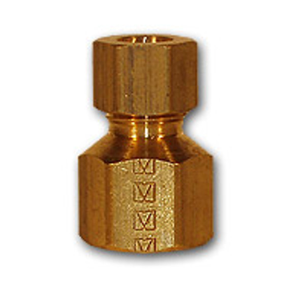 Mid-America Fittings 266X8 Adapter, 1/2 in Compression x 3/8 in FNPTF, Brass