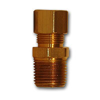 Mid-America Fittings 268X5X4 Adapter, 5/16 in Compression x 1/4 in MIP, Brass