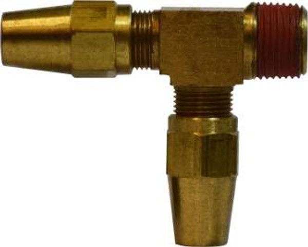 Midland Metal 38269 Run Tee, 1/2 in Tube OD x 1/2 in MIP x 1/2 in Tube OD, Brass