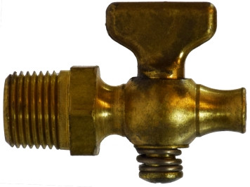 Midland Metal 46310 Air Cock, 1/8 in Nominal, MIP x Bibb Hose, Brass Body