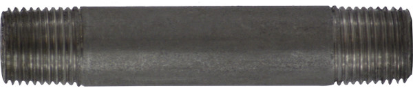 Midland Metal 51004 Seamless Pipe Nipple, 1/8 in MPT x 1/8 in MPT, 2-1/2 in L, Stainless Steel, SCH 80 Schedule