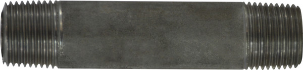 Midland Metal 51043 Seamless Pipe Nipple, 3/8 in MPT x 3/8 in MPT, 2-1/2 in L, Stainless Steel, SCH 80 Schedule