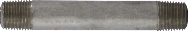 Midland Metal 52010 Seamless Pipe Nipple, 1/8 in MPT x 1/8 in MPT, 5-1/2 in L, Stainless Steel, SCH 80 Schedule
