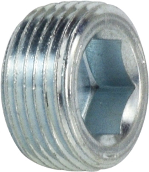 Midland Metal 5406FLP1 Flush Hollow Hex Plug with 7/8 Taper, 1/16 in Male Pipe, Steel