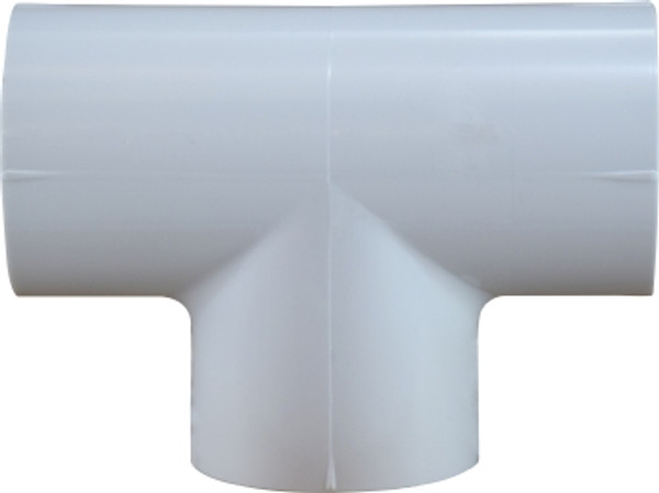 Midland Metal 55715 Reducing Tee, 1 in Slip x 1 in Slip x 3/4 in Slip, PVC, White, SCH 40 Schedule