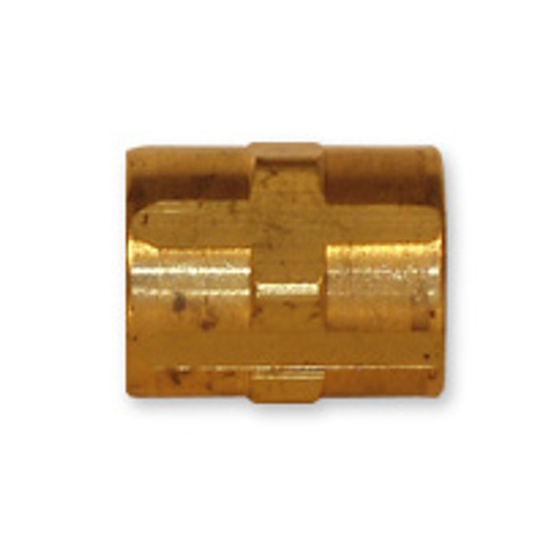 Mid-America Fittings LF103-4 Pipe Coupling, 1/4 in FPT x 1/4 in FPT, 0.88 in, Brass