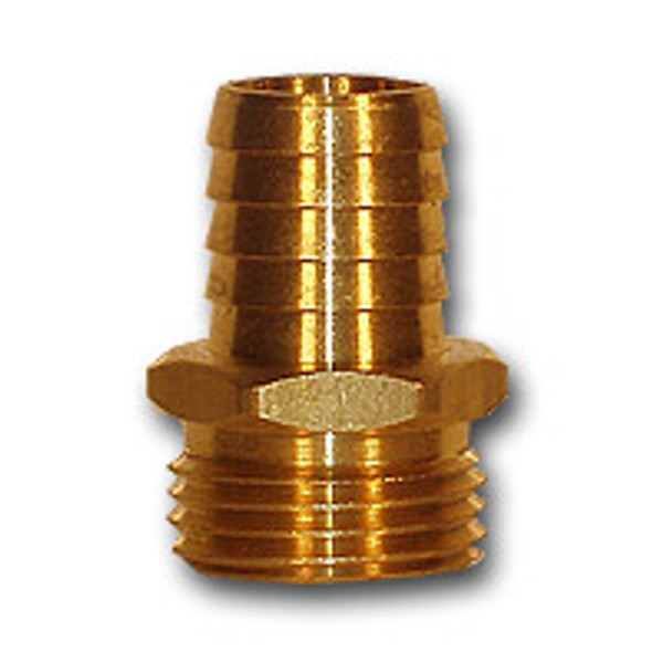 Mid-America Fittings LF29MGH-612 Male End Coupling, 3/8 in Hose Barbed x 3/4 in MHT, Brass