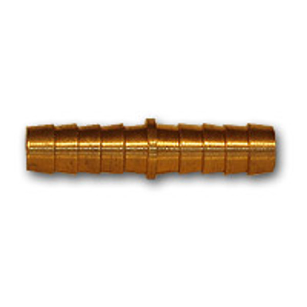 Mid-America Fittings LF29S-4 Splicer, 1/4 in Hose Barbed x 1/4 in Hose Barbed, Brass