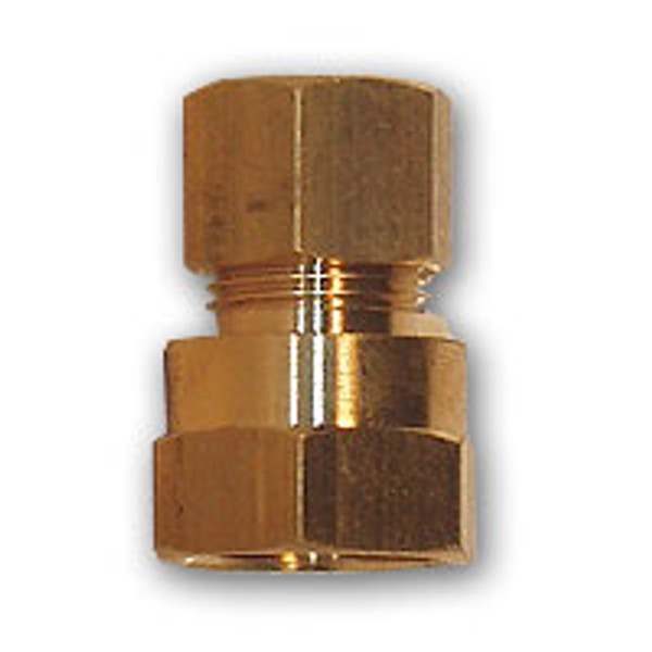 Mid-America Fittings LF66-32 Coupling, 3/16 in Compression x 1/8 in FIP, Brass