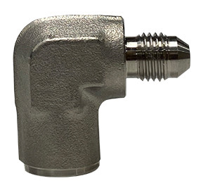 Midland Metal SS2502-04-04 90 deg Elbow, 1/4 in Male 37 deg JIC Flared x 1/4 in FNPT, Stainless Steel