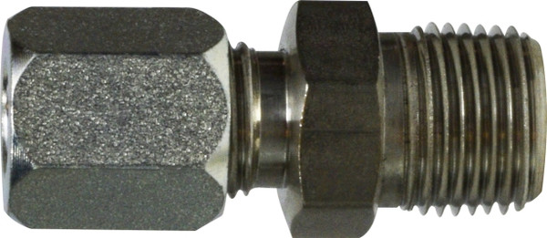 Midland Metal SSC240466 Connector, 3/8 in Tube OD x 3/8 in MNPT, Stainless Steel