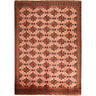 12' 8 x 8' 6 Turkmen Authentic Persian Hand Knotted Area Rug | Los Angeles Home of Rugs