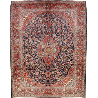 13' 7 x 9' 11 Kashan Authentic Persian Hand Knotted Area Rug | Los Angeles Home of Rugs