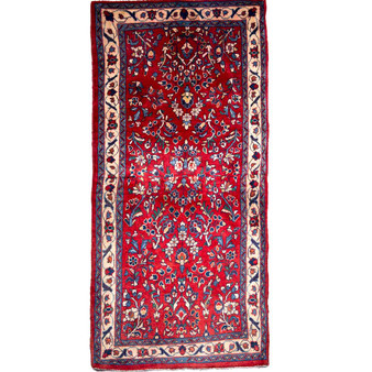 4' 3 x 1' 12 Sarouk Authentic Persian Hand Knotted Area Rug | Los Angeles Home of Rugs