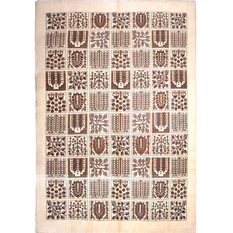 Khorasan Persian Rug 10x7 ft - Semi Antique Medallion Crimson, Ultramarine Hand Knotted | front view | SKU 111455