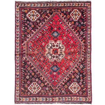 4' 7 x 3' 3 Shiraz Authentic Persian Hand Knotted Area Rug | Los Angeles Home of Rugs