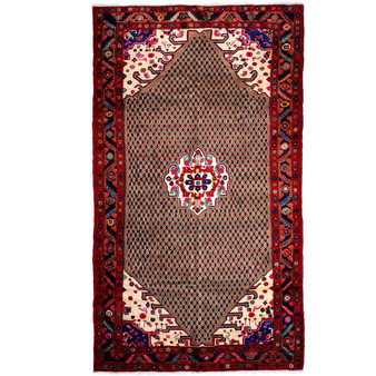 Songhor Persian Rug 10x5 ft - Semi Antique Geometric Red, Blue Hand Knotted | front view | SKU 112126