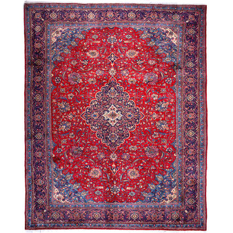 12' 8 x 9' 8 Sarouk Authentic Persian Hand Knotted Area Rug | Los Angeles Home of Rugs