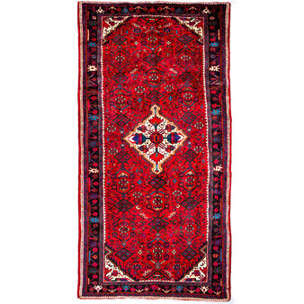 10' 6 x 4' 11 Hosseinabad Authentic Persian Hand Knotted Area Rug | Los Angeles Home of Rugs
