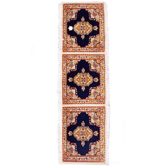 Tabriz Persian Rug 4'7" x 1'4" - Semi Antique Medallion Red, Cream Hand Knotted | front view | SKU 112436