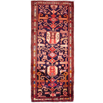9' 7 x 3' 11 Azerbaijan Authentic Persian Hand Knotted Area Rug | Los Angeles Home of Rugs
