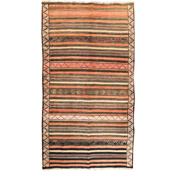 Ardabil Persian Rug 8'10" x 4'8" - New Medallion Turquoise, White Hand Knotted | front view | SKU 110112