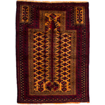 4' 8 x 3' 3 Baluch Authentic Persian Hand Knotted Area Rug | Los Angeles Home of Rugs