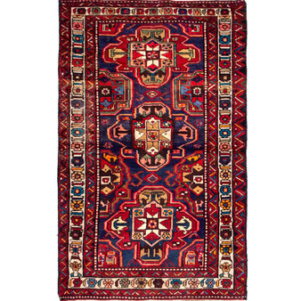 7' 1'' x 4' 1'' Zanjan Authentic Persian Hand Knotted Area Rug - 112601