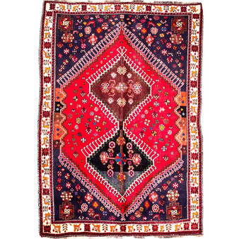 8' 0'' x 5' 7'' Shiraz Authentic Persian Hand Knotted Area Rug | Los Angeles Home of Rugs