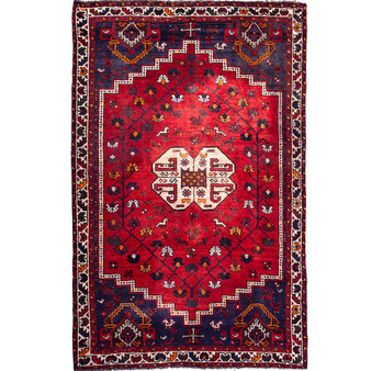 7' 9'' x 4' 11'' Shiraz Authentic Persian Hand Knotted Area Rug - 112713