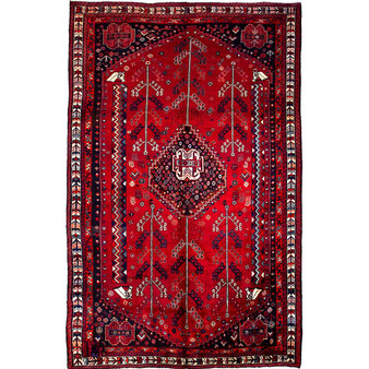 9' 3'' x 5' 8'' Shiraz Authentic Persian Hand Knotted Area Rug | Los Angeles Home of Rugs