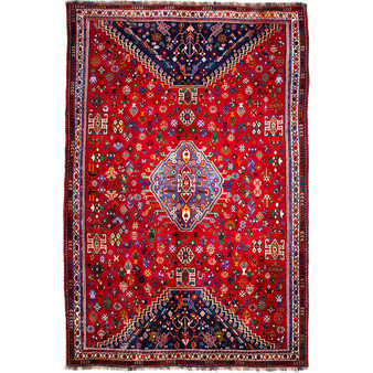 9' 2'' x 5' 11'' Qashqai Authentic Persian Hand Knotted Area Rug | Los Angeles Home of Rugs