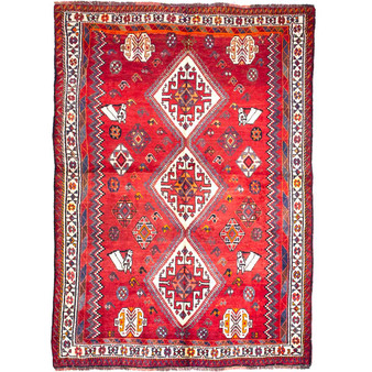 7' 10'' x 5' 3'' Shiraz Authentic Persian Hand Knotted Area Rug - 112720