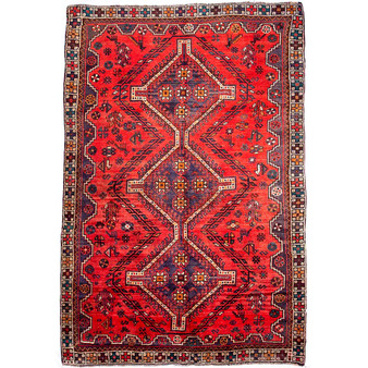 7' 10'' x 5' 1'' Shiraz Authentic Persian Hand Knotted Area Rug | Los Angeles Home of Rugs