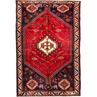 7' 8'' x 5' 1'' Shiraz Authentic Persian Hand Knotted Area Rug - 112728