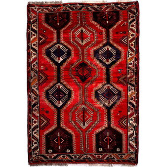 7' 10'' x 5' 3'' Shiraz Authentic Persian Hand Knotted Area Rug - 112729