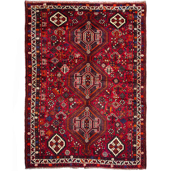 8' 5'' x 5' 11'' Shiraz Authentic Persian Hand Knotted Area Rug - 112738