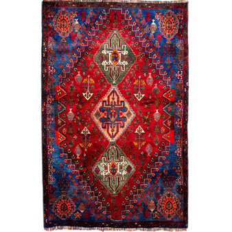 4' 10'' x 3' 1'' Qashqai Authentic Persian Hand Knotted Area Rug - 112743